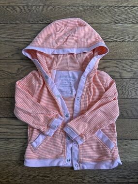 Patagonia Kids Peach & White Striped Hooded Jacket